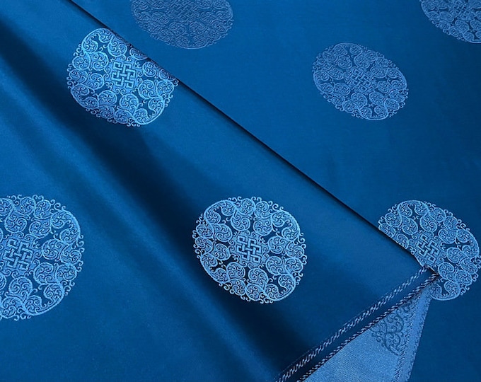 Mongolia Tibetan Plain Chinese Silk Brocade Fabric, 29.5"W, Upholstery, Decor, Costume, Curtain, Handbag, Sewing, Cheongsam/Fabric by 1meter