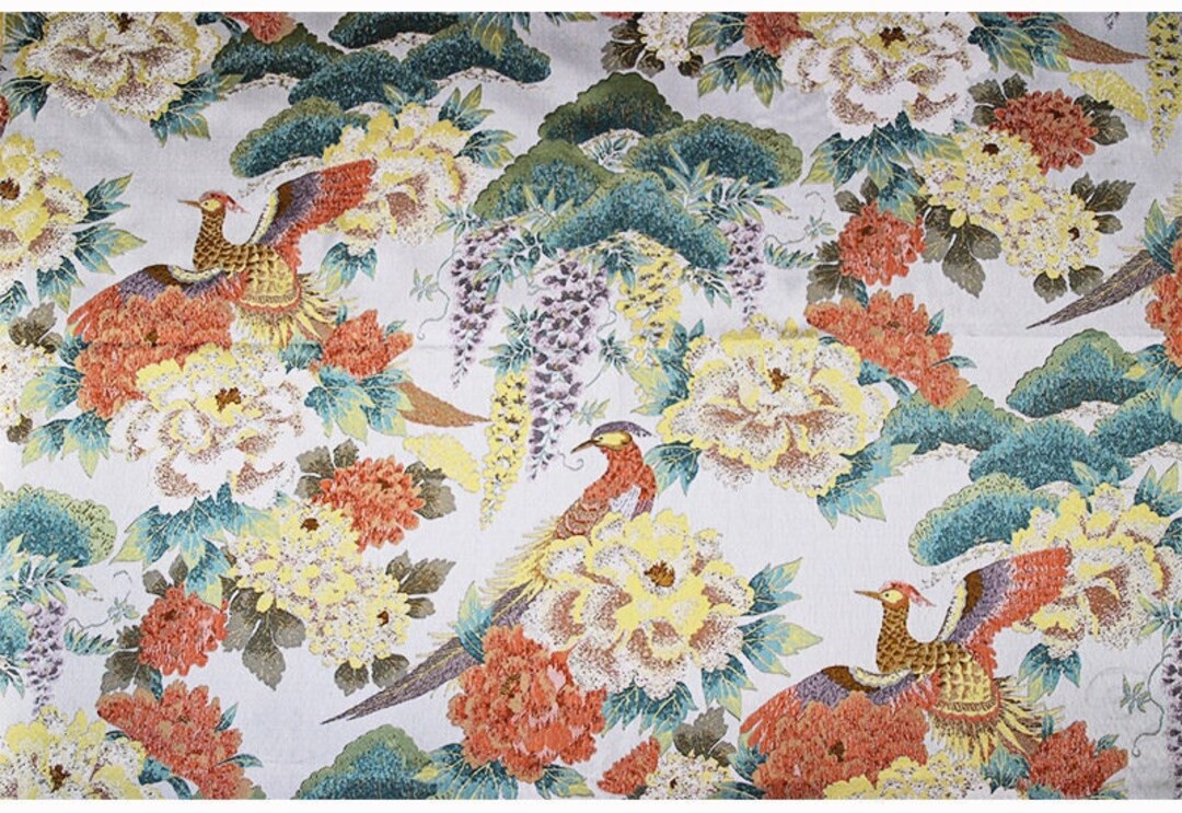 Phoenix Embossed Jacquard Fabric, 3D Designer Fabric, Upholstery, Decor