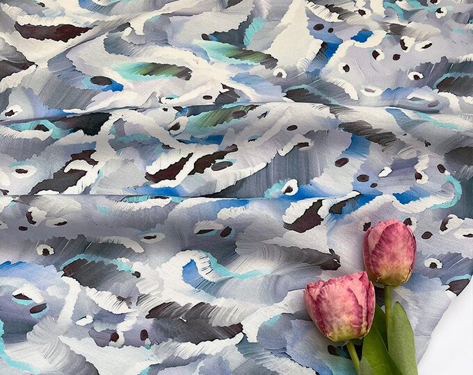 Digital Print Fabric – Cloud Wave Shimmer Cotton Blend, Quilting, Dressmaking, Craft Fabric, 59"Wide