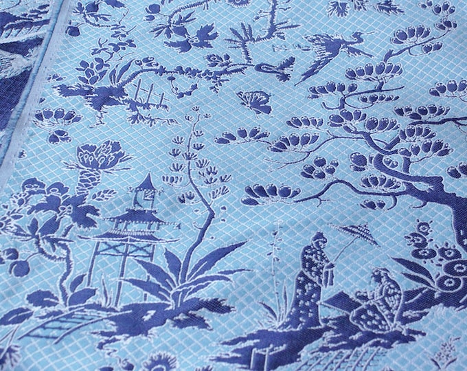 Furniture Reversible jacquard woven fabric, ancient painting pattern, Upholstery, Costume, Sewing, DIY, Decor, Bag/ fabric, 54"W By 1 yard