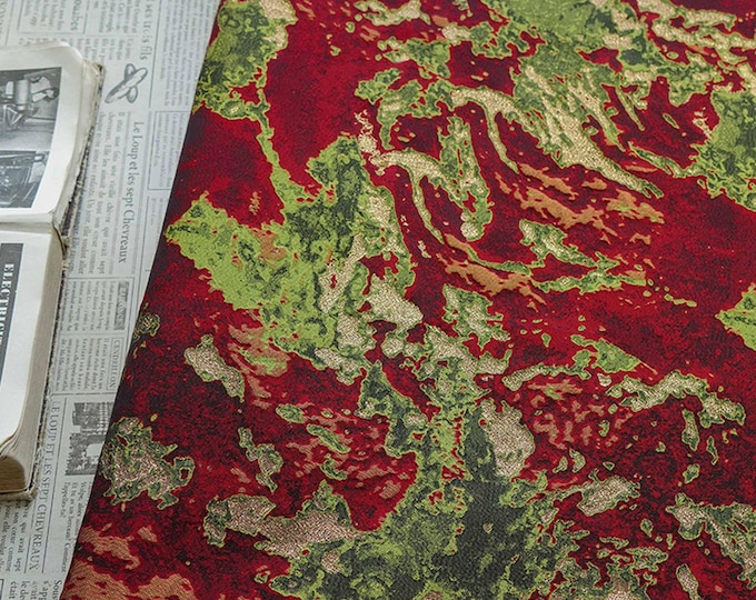 Gold Thread Abstract Jacquard Fabric: Luxury Upholstery, Dressmaking (63"W, Per Meter)