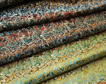 Floral Silk Brocade Fabric: Antique Tibetan Emperor Style, 29.5" Wide