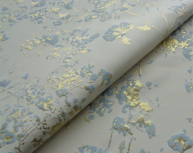 Gold thread jacquard fabric, 3D designer fabric, Decor Fabric, Upholstery, Quilting, drapery, Sewing/ fabric, 55" W By 1 Meter on SALE