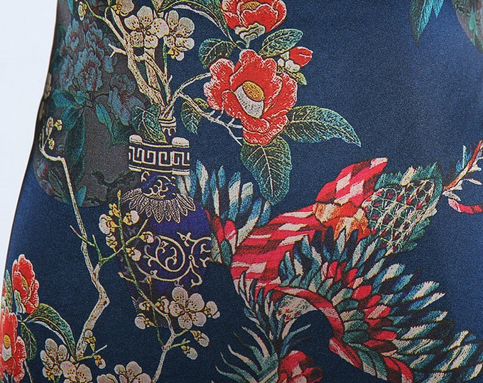 59"W Fragrant cloud yarn printed fabric, 4 colors, Sewing, Upholstery, Decor, Costume, Curtain, Handbag, Sewing, Clothing, Cheongsam/Fabric
