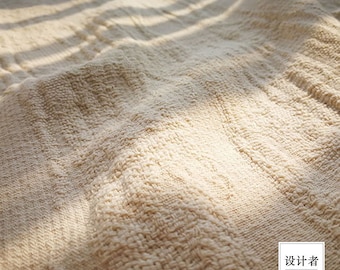 Jacquard Linen Fabric: Thick Zen Style, Sustainable Cotton (53"W)