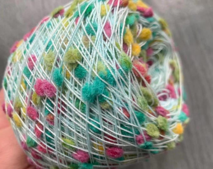 30g Handcrafted Candy-Colored Ping Pong Yarn – Mixed Thread Wool Balls for DIY Projects, Shoe Decorations, and Scarf Making, 10 colors