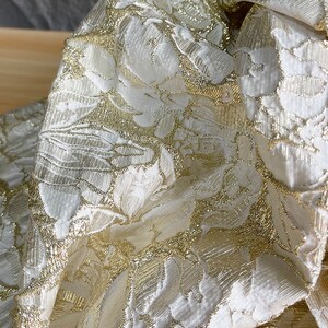53w Gold Pattern Embossed Effects Jacquard Fabric, 3D Designer Fabric ...