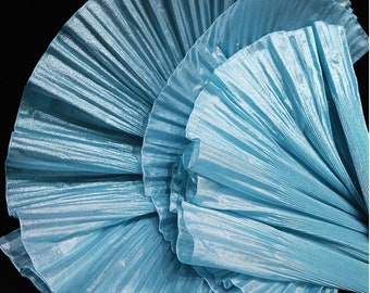 Metallic luster lace, 69cm Wide 3D folds Ruffle Organza, Designer Fabric, Wedding, Gowns, Events, Decoration, Stiff shape & Texture/ fabric