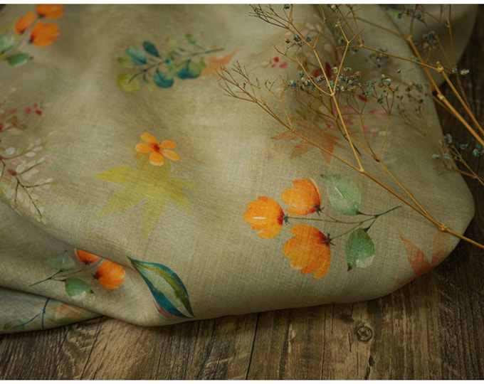 100% Ramie Fabric auspicious pattern For Clothing & Home Textile, 55“W, Upholstery, Costume, Curtain, bag, Sewing, Scarf/Fabric by the meter