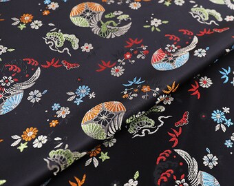 Floral Jacquard Brocade Fabric: Chinese Mongolian Style Rayon (29.5" Wide)