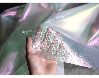 57"W Pleated pearl illusion gradient mesh yarn fabric, Designer Fabric, Upholstery, Decor, Costume, Curtain, Sewing, Wedding/Fabric by meter