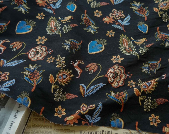 59"W Classic Black Animal Jacquard fabric, Upholstery, Decor, Costume, Curtain, handbag, Sewing, DIY, Doll making, Bedding/Fabric by 1 yard