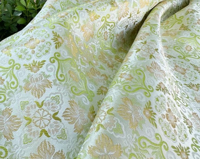 55"W Dunhuang Baoxiang Brocade, Tibetan robe, cheongsam, Upholstery, Decor, Costume, Curtain, Handbag, Sewing, drapery /Fabric by the meter
