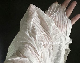 Pleated Crepe Fabric: Hand-Pressed Texture, 55" Wide