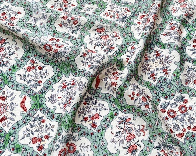 Bohemian Printed Cotton Tablecloth: 59" Wide Sustainable Fabric