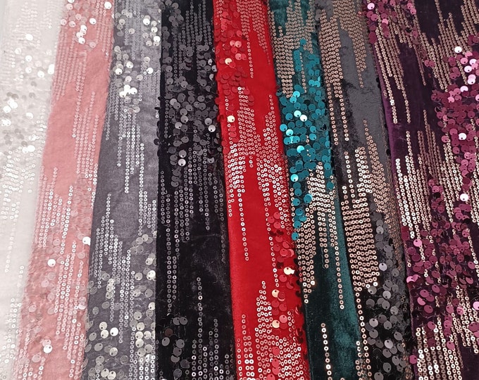 49“W 3mm Colorful Beads Sequin Lace Fabric, Designer Fabric, Symphony Gradient Sequins fabric, Prom Dress, Doll Making, wedding, Sewing, DIY