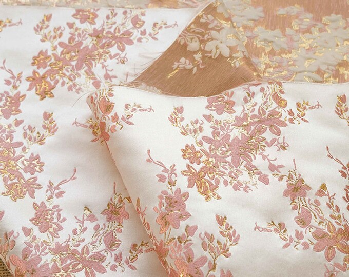 Gold thread jacquard fabric, 3D texture, designer fabric, Upholstery, Decor, Costume, Curtain, Handbag, Sewing/Fabric by the meter, 58"W