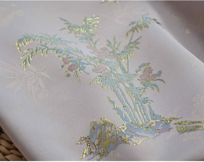 Gold thread jacquard fabric, 3D texture, designer fabric, Upholstery, Decor, Costume, Curtain, Handbag, Sewing/Fabric by the meter, 59" W