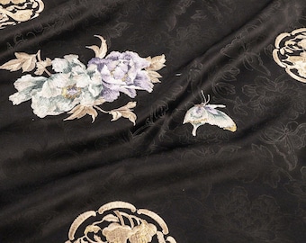 59”W embroidery Flower Damask fabric by the Meter, Dress, Curtains, Drapery, Upholstery, Sewing, Cheongsam, shoes, suits/fabric, 2 colors