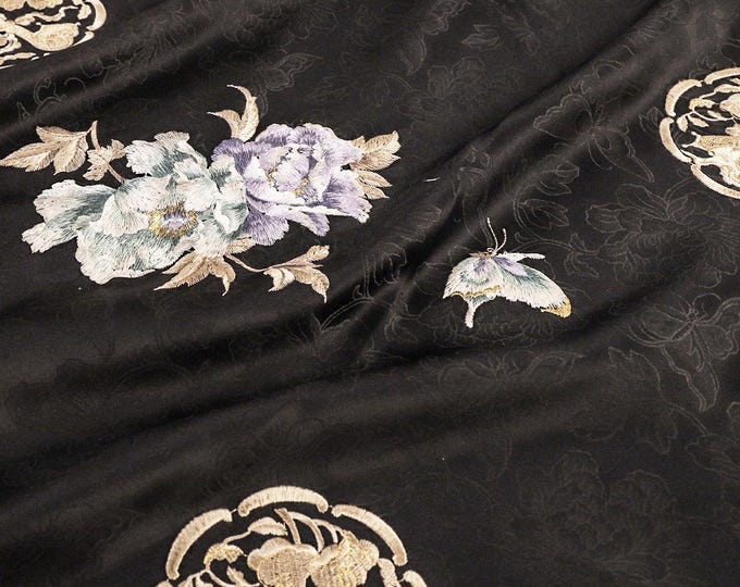 59”W embroidery Flower Damask fabric by the Meter, Dress, Curtains, Drapery, Upholstery, Sewing, Cheongsam, shoes, suits/fabric, 2 colors