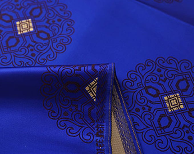 Chinese style Mongolian Gown Tibetan robe decoration Brocade handmade fabric, jacquard silk brocade, Upholstery, Quilting and Sewing fabric