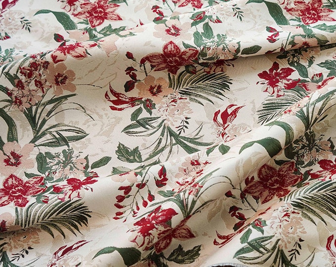Reversible jacquard woven fabric, oil painting pattern with embossed effects, Upholstery, Decor, Costume, Curtain, bag, Sewing/Fabric, 58"W