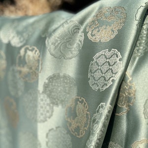 Rabbit Jacquard Silk Brocade Fabric: 58”W Damask Upholstery