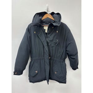 Parka com capuz e cintura marcada Eddie Bauer dos anos 90, estilo Gorpcore/Cabincore