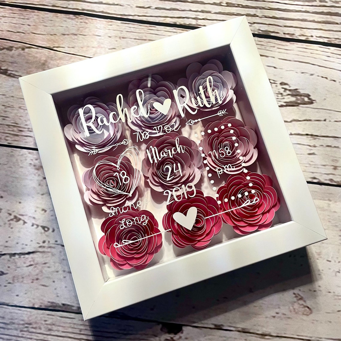 Custom DIY Baby Announcement Shadow Box Kit Etsy