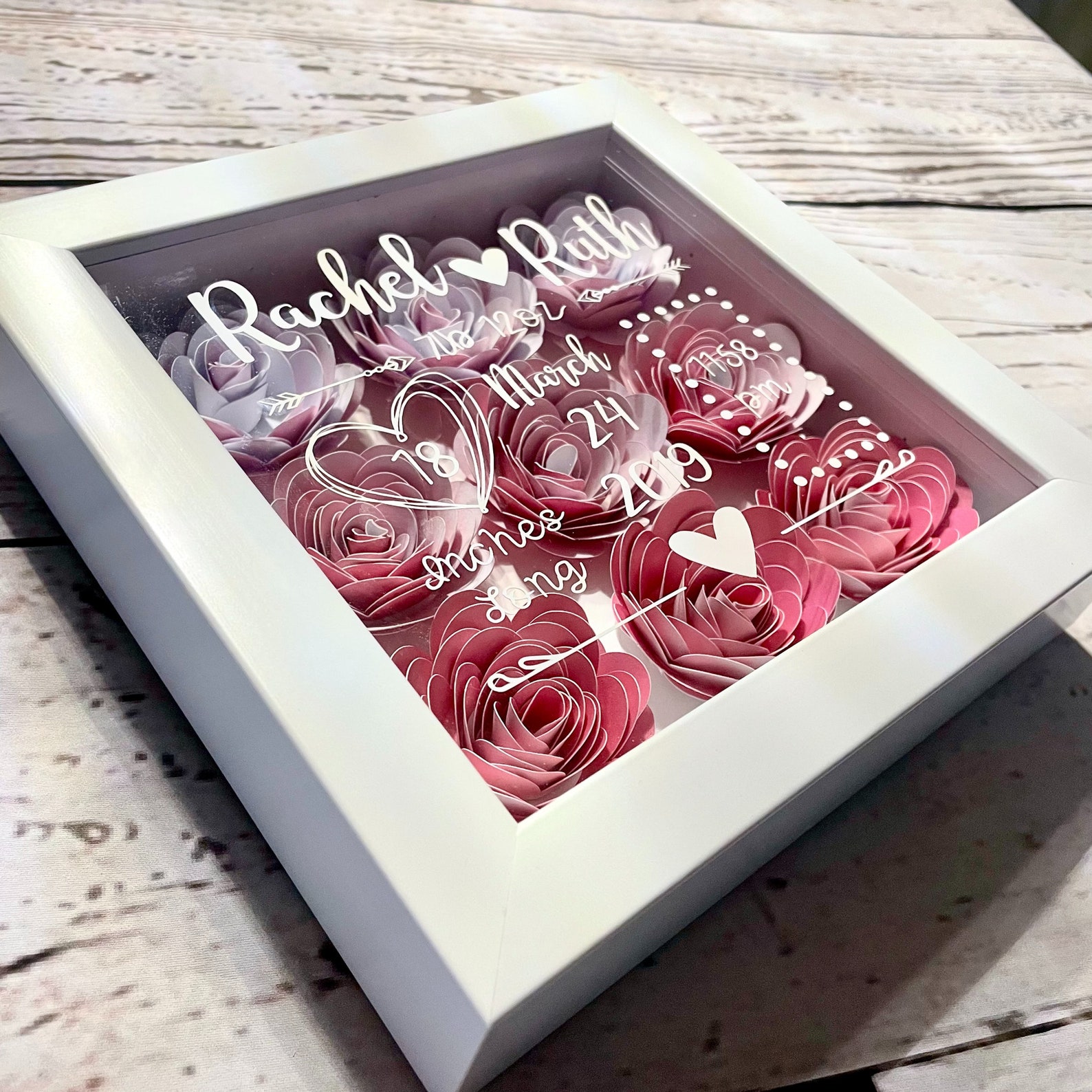 Custom DIY Baby Announcement Shadow Box Kit Etsy