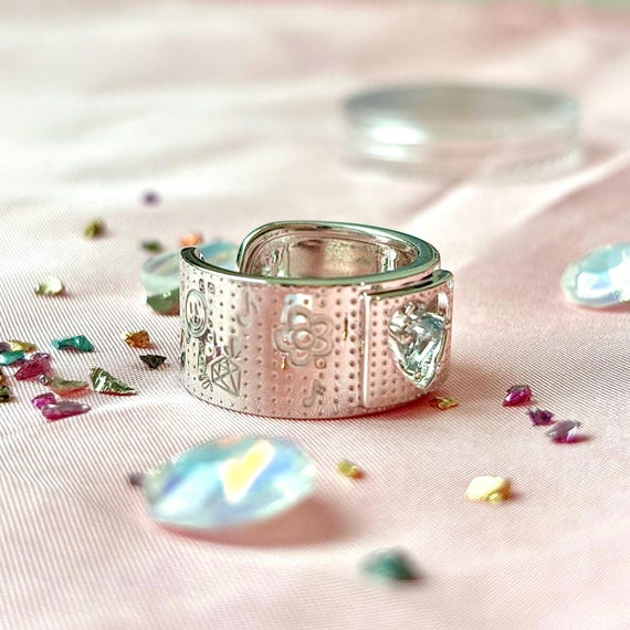Seventeen Official Deco Ring Set – Anelli Decorativi Per Light Stick VER.3 Con Nomi Membri In Ologramma E Portachiavi Mini – Accessorio Ufficiale Per CARATs