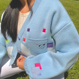 Pocket sized blue hour cardigan apparel | TXT Kpop Inspired design