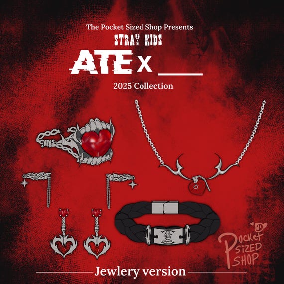 Pocket Sized: SKZ Ate x Hop Jewlery collection| Kpop | STRAYKIDS| STAYS | Chk Chk Boom | Rings | Earrings | Bracelet| Necklace