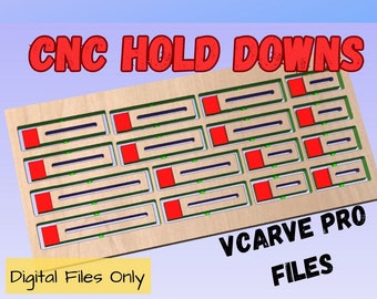 EASY CNC Hold Down Clamps - Vcarve Pro/Aspire File - Vectric Digital File  *Digital Download ONLY*