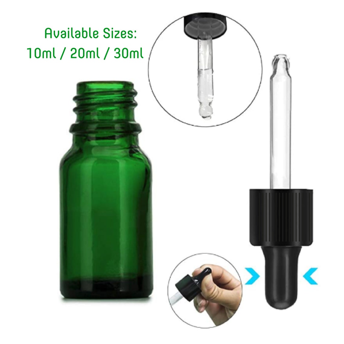 12 x Empty Green Dropper Bottle with Glass Dropper 10ml 20ml Etsy