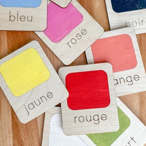 SVG- French Colour Flash Cards- Glowforge- Francais