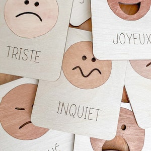 SVG- French Emotions Wood Flashcards