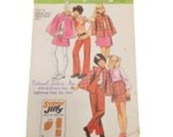 VTG 1971 Simplicity 9847 Girls Cape Skirt Pants Super Jiffy Sewing Pattern Sz 10