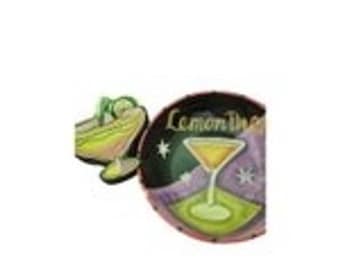 Lemon Drop Margarita Platter Set Ceramic Martini Cocktail PlateLime Dipping Bowl
