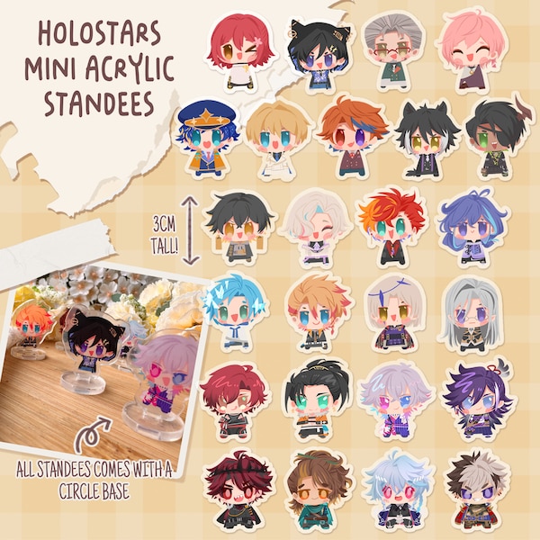 Holostars and Holotempus Mini Chibi Acrylic Standee