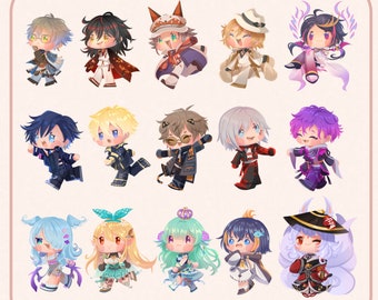 Nijisanji EN : LazuLight, Obsydia, Ethyria,  Luxiem, Noctyx, Iluna, Xsoliel, Krisis Chibi stickers