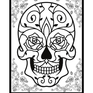Sugar Skull Coloring Page for Adults