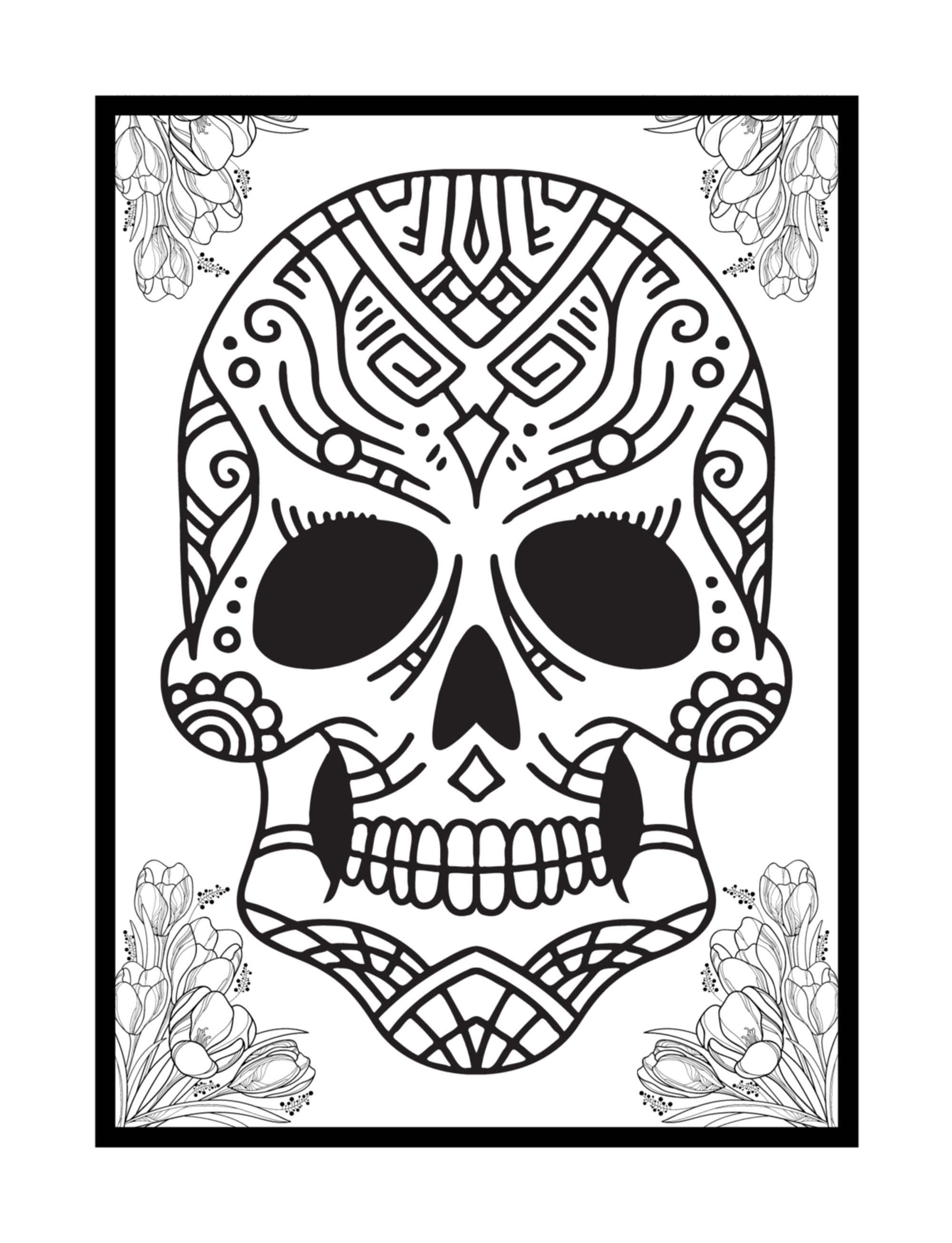 Día de los Muertos Sugar Skulls Coloring Sheets - Srta Spanish