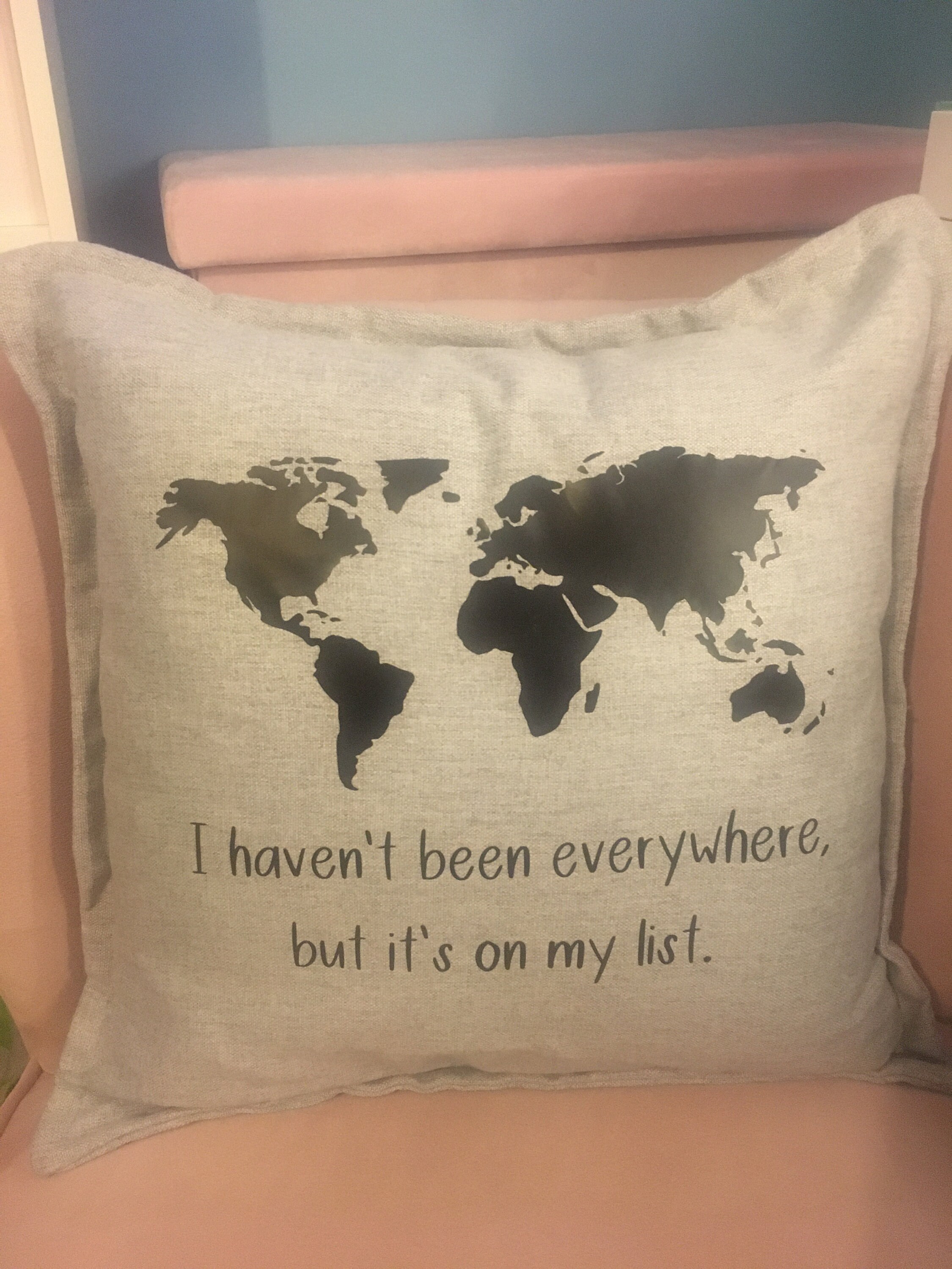 Cushion With Map and Quote 40x40cm Etsy