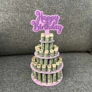 Birthday Money Cake SVG. Cardstock Money Holder. SVG template cut file for Cricut. Papercut svg. Gift. SVG template cut card design. image 3