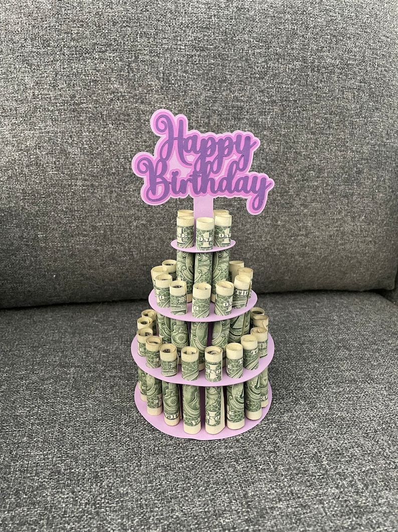 Birthday Money Cake SVG. Cardstock Money Holder. SVG template cut file for Cricut. Papercut svg. Gift. SVG template cut card design. image 3