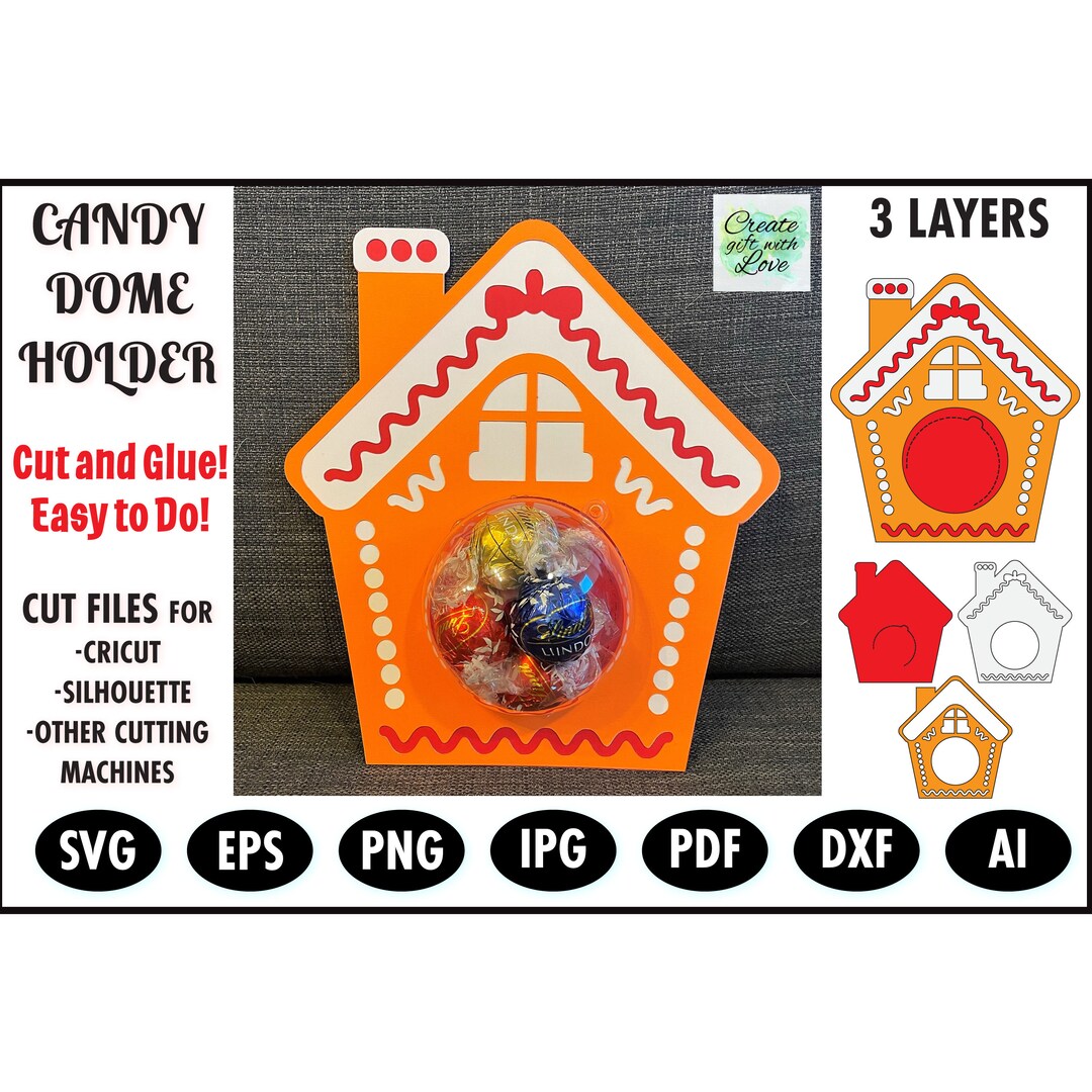 Stuffer Svg Christmas Candy Dome SVG. Chocolate Holder Gift. Candy Party Favor ...