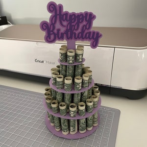 Birthday Money Cake SVG. Cardstock Money Holder. SVG template cut file for Cricut. Papercut svg. Gift. SVG template cut card design. image 9