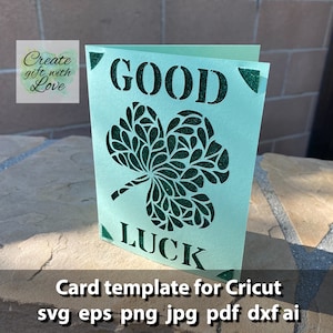 Viel Glückskarte SVG Vorlage für Cricut Joy und andere Schneide Silhouette Maschine. Papierschnitt. Digitaler Download. St. Patrick Day.