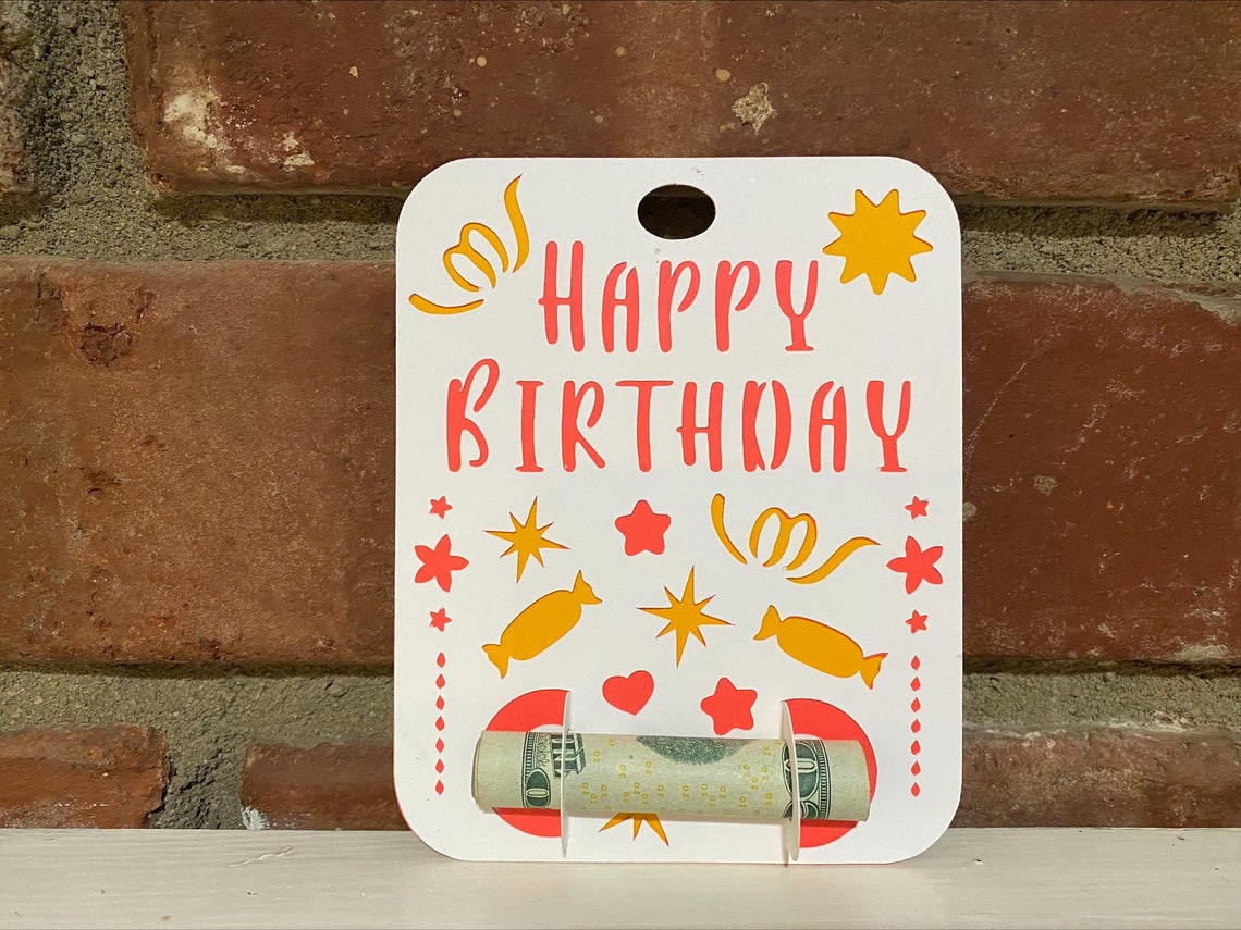 Money Card Holder SVG. Happy Birthday Design. Gift Card. Works Etsy UK